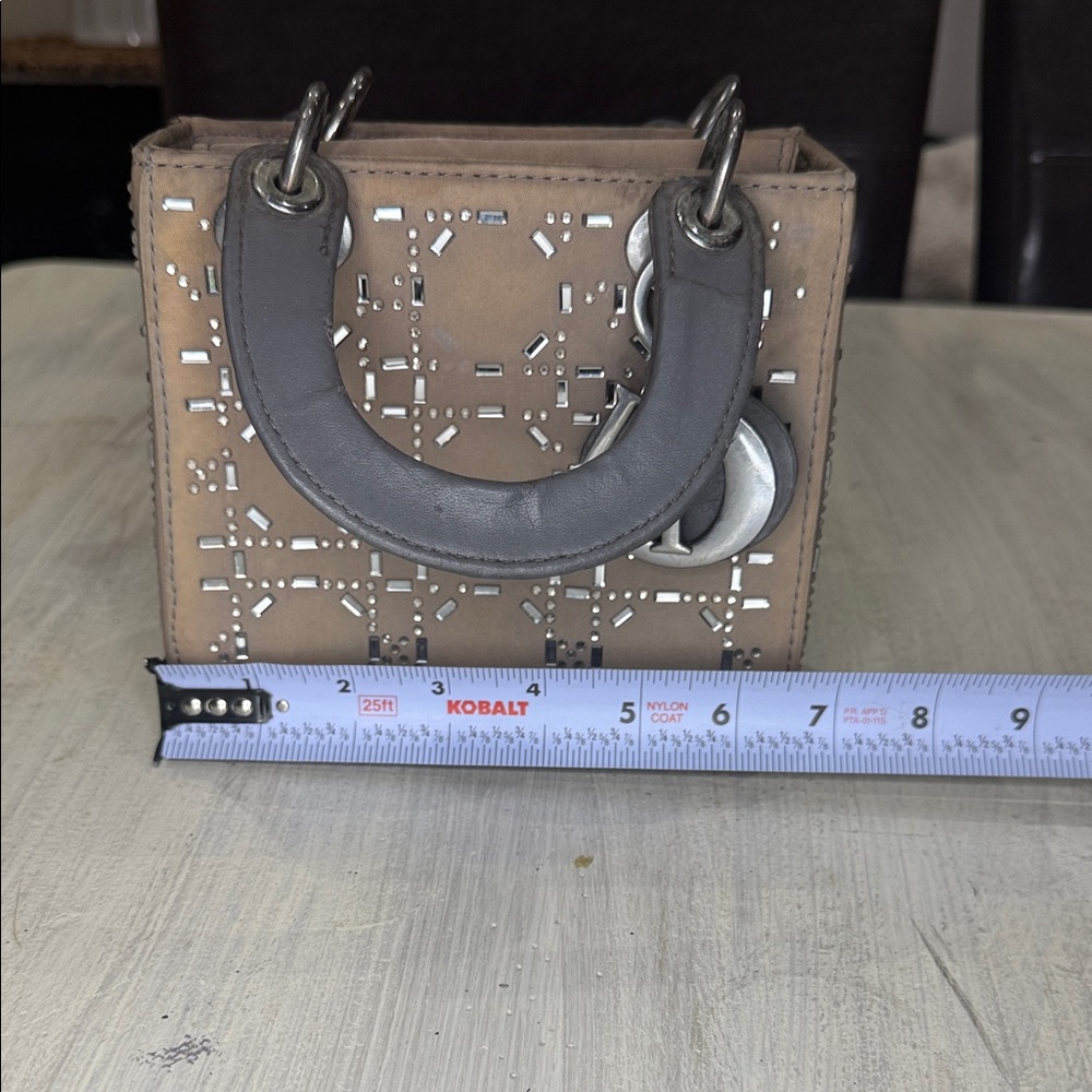 Source Unknown Beige and Gray Mini Bag - image 9